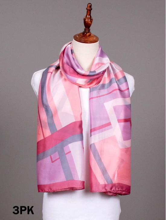 Color Plaid Design Silk Scarf 